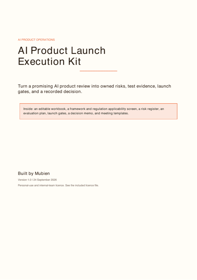 Cover of the 11-page AI Product Launch Execution Kit field guide