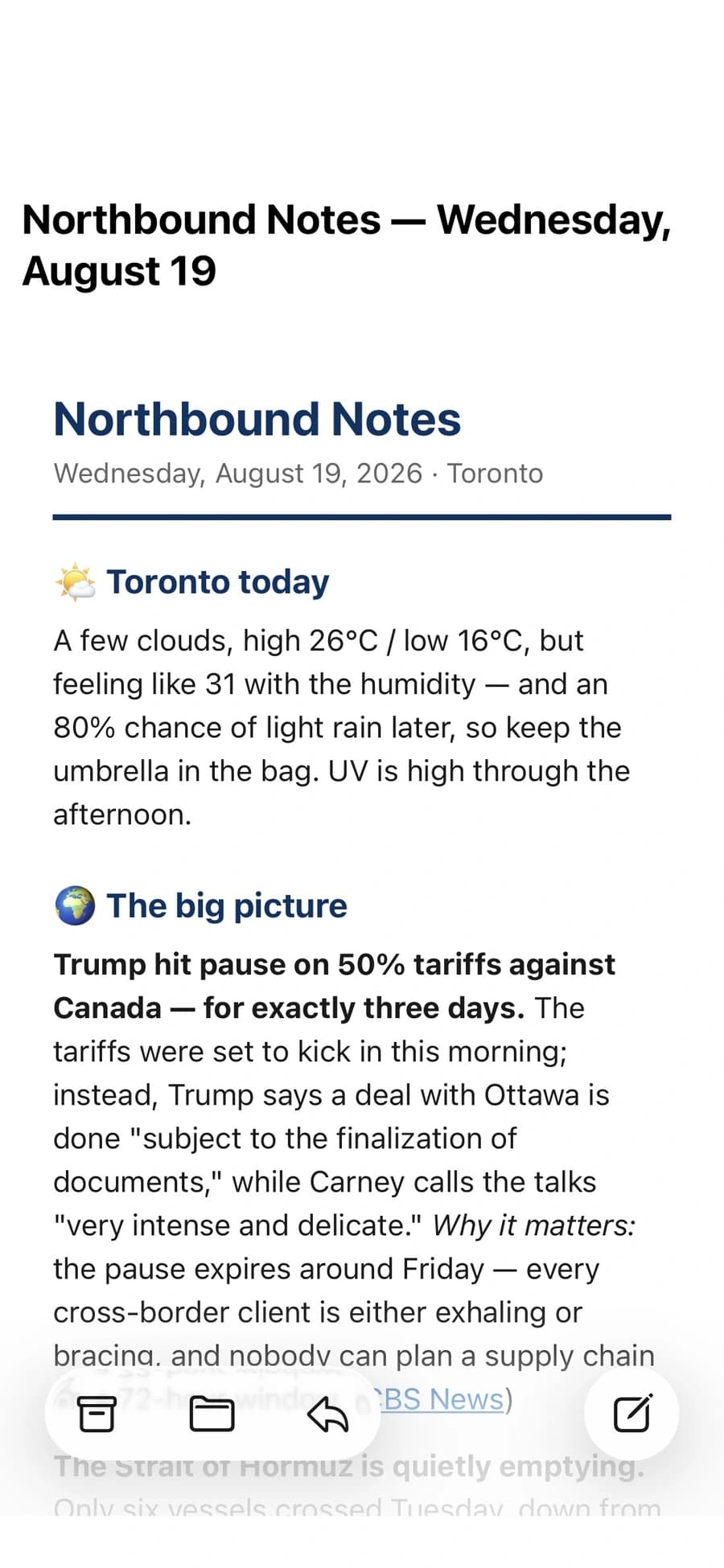 Northbound Notes screenshot